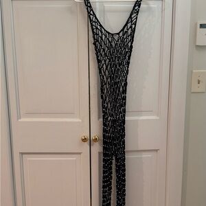Black Beaded crochet jumpsuit/coverup
